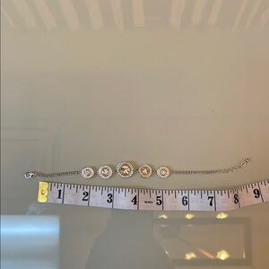 Silver Bracelet with Concentric Circle Pendants